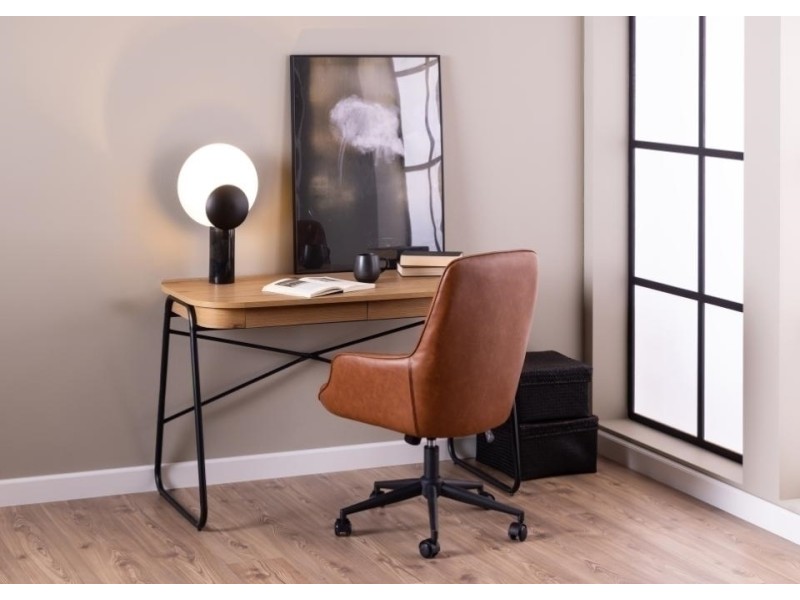 Fotel biurowy Erik brązowy PU - ACTONA